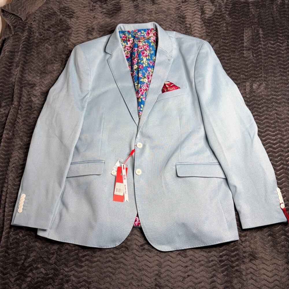 Elie Balleh blue Size 2XL Two Button Sport Coat Jacket Blazer New